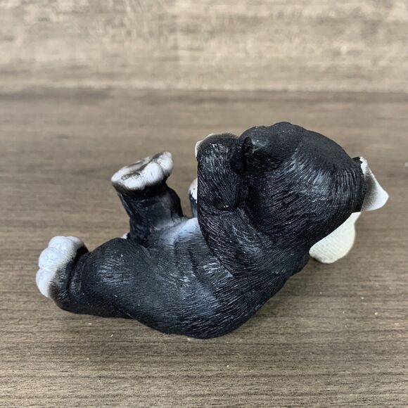 Figurine Black Dog Laughing Dog Happy Bone Laugh Much Sign Decor 2.5" - Picture 3 of 8